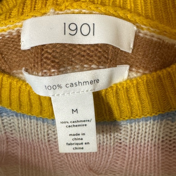 1901 100% Cashmere Striped Sweater - Picture 4 of 5